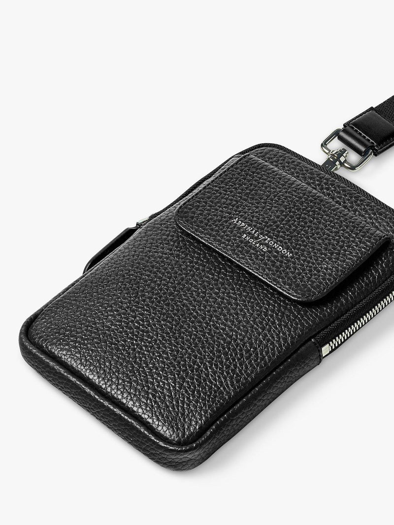 Aspinal of London Kiesel-Leder Umhängetasche für das Handy, UK-Version