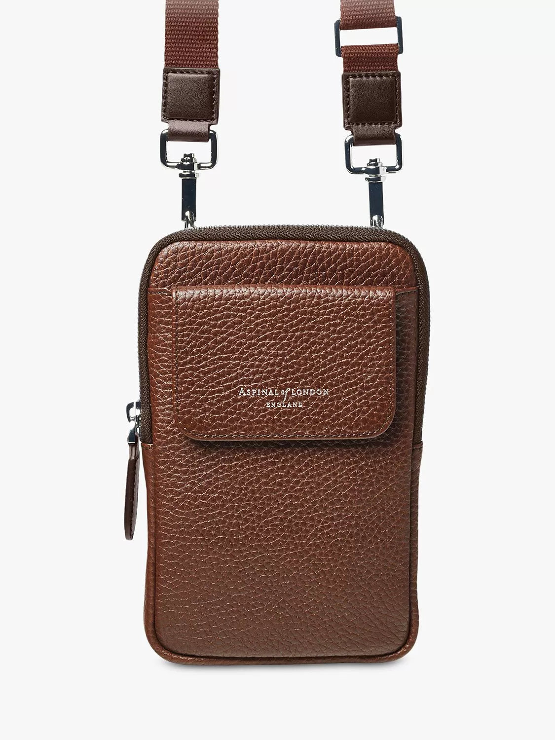 Aspinal of London Kiesel-Leder Umhängetasche für das Handy, UK-Version