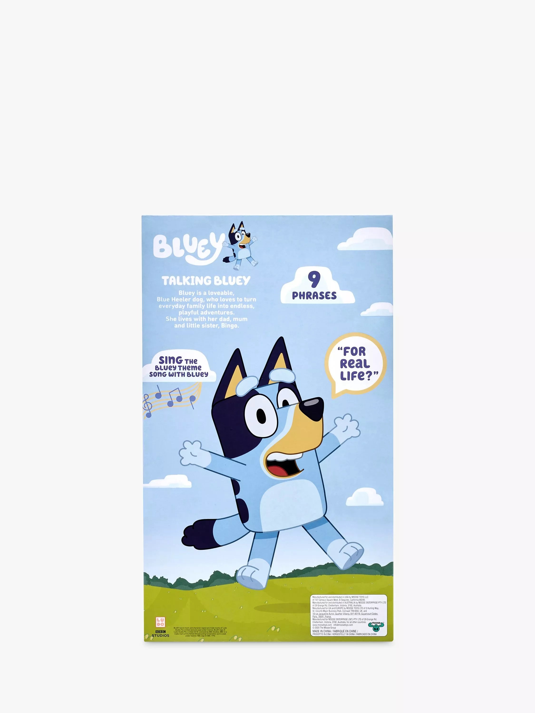 Bluey talking plush toy 33cm, UK version