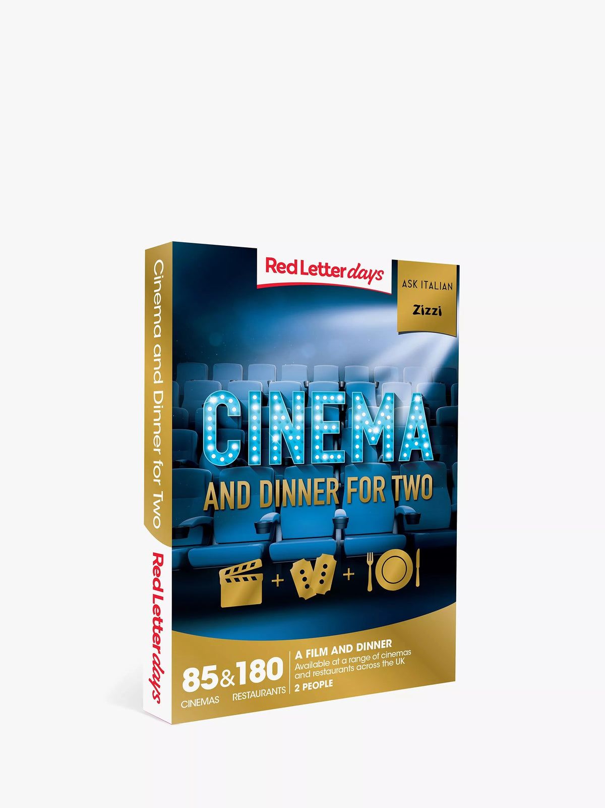 Red Letter Days cinema and dinner gift voucher for two, imported from the UK