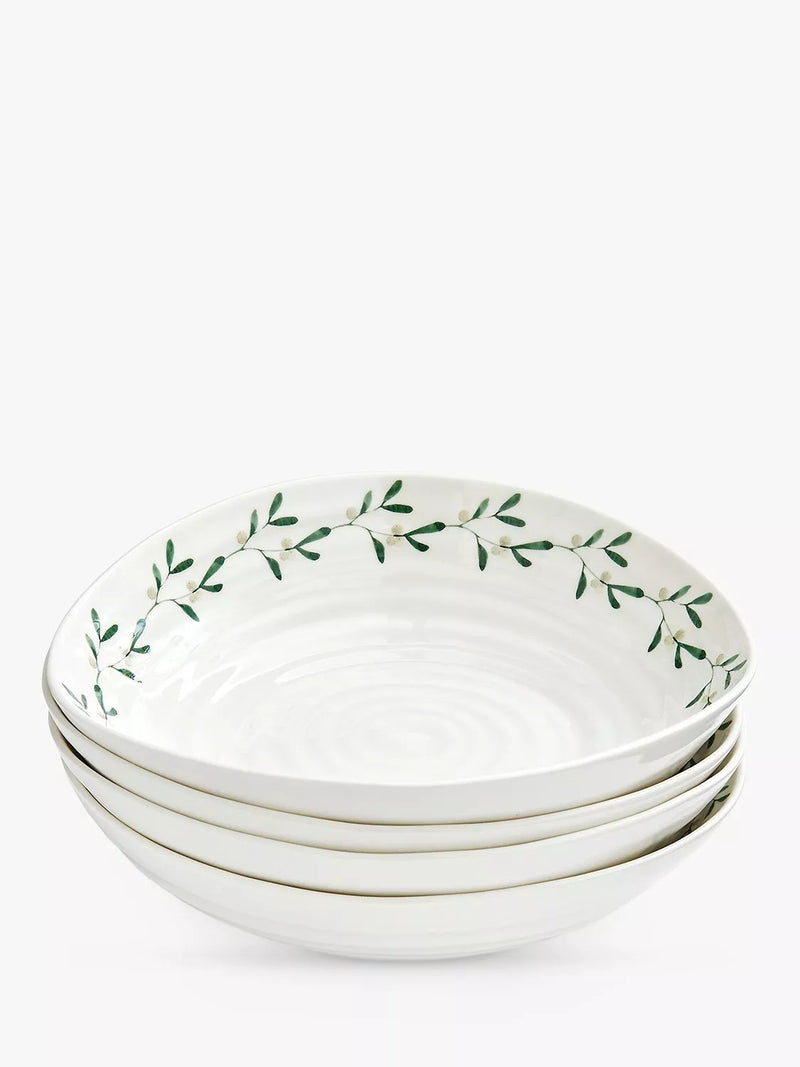 Sophie Conran for Portmeirion Mistletoe pasta bowls set of 4, imported from the UK