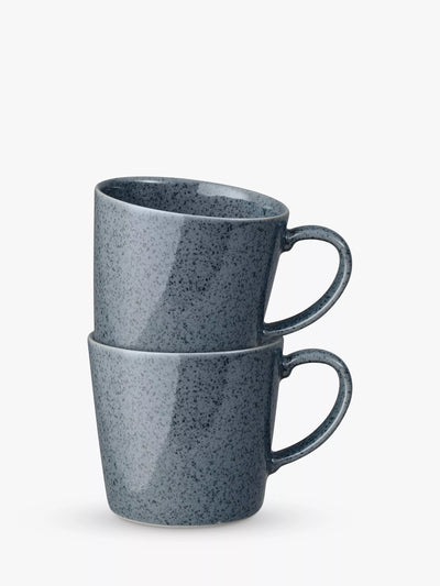 John Lewis Denby Dark Grey Speckle Stoneware Mugs, Set of 2, 400ml- Buy online at McGrocer
