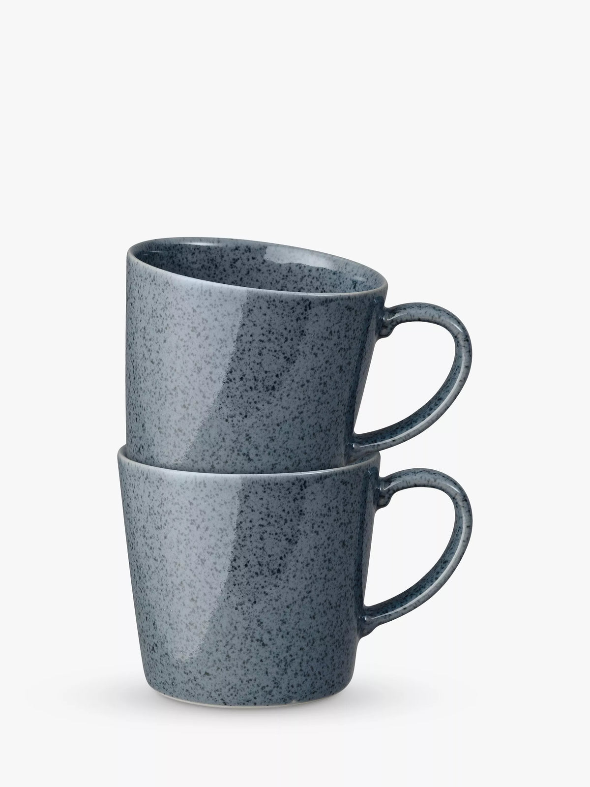 Denby Steinzeug-Becher dunkelgrau gesprenkelt 400 ml Set mit 2 Stück - britisches Produkt