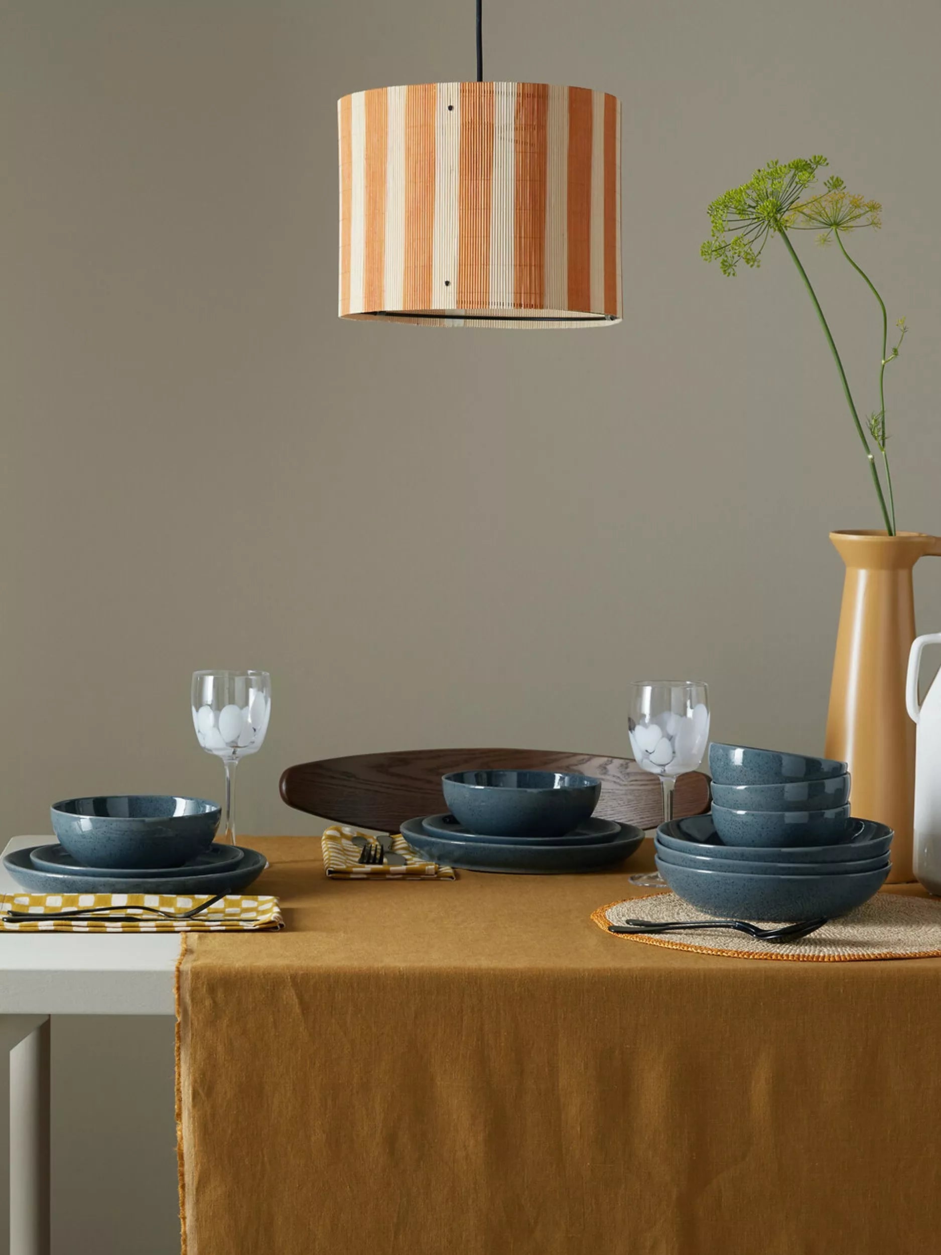 Denby dark grey speckle dinnerware set 12-piece (British brand)