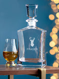 Treat Republic personalised hexagonal stag glass decanter 750ml clear (British brand)