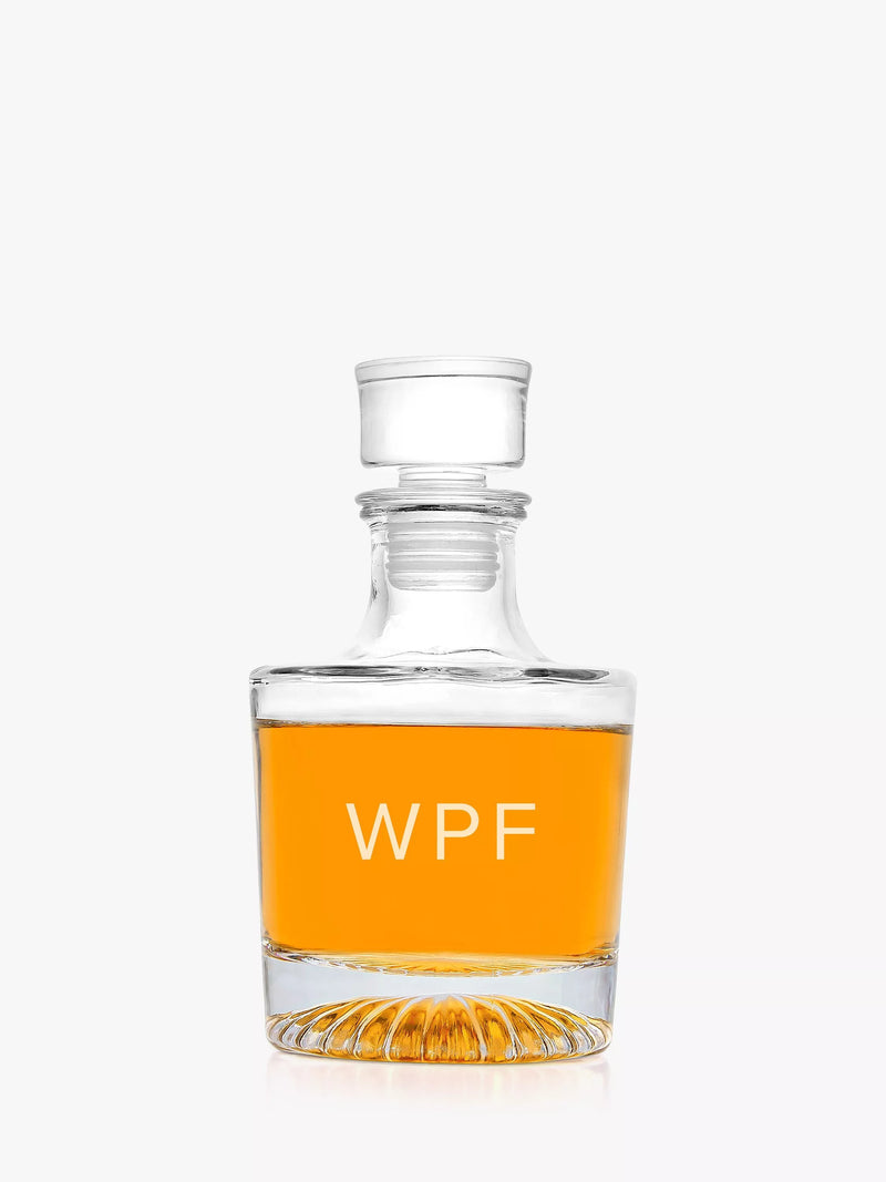 Treat Republic personalised glass decanter with engraved initials 750ml - British product