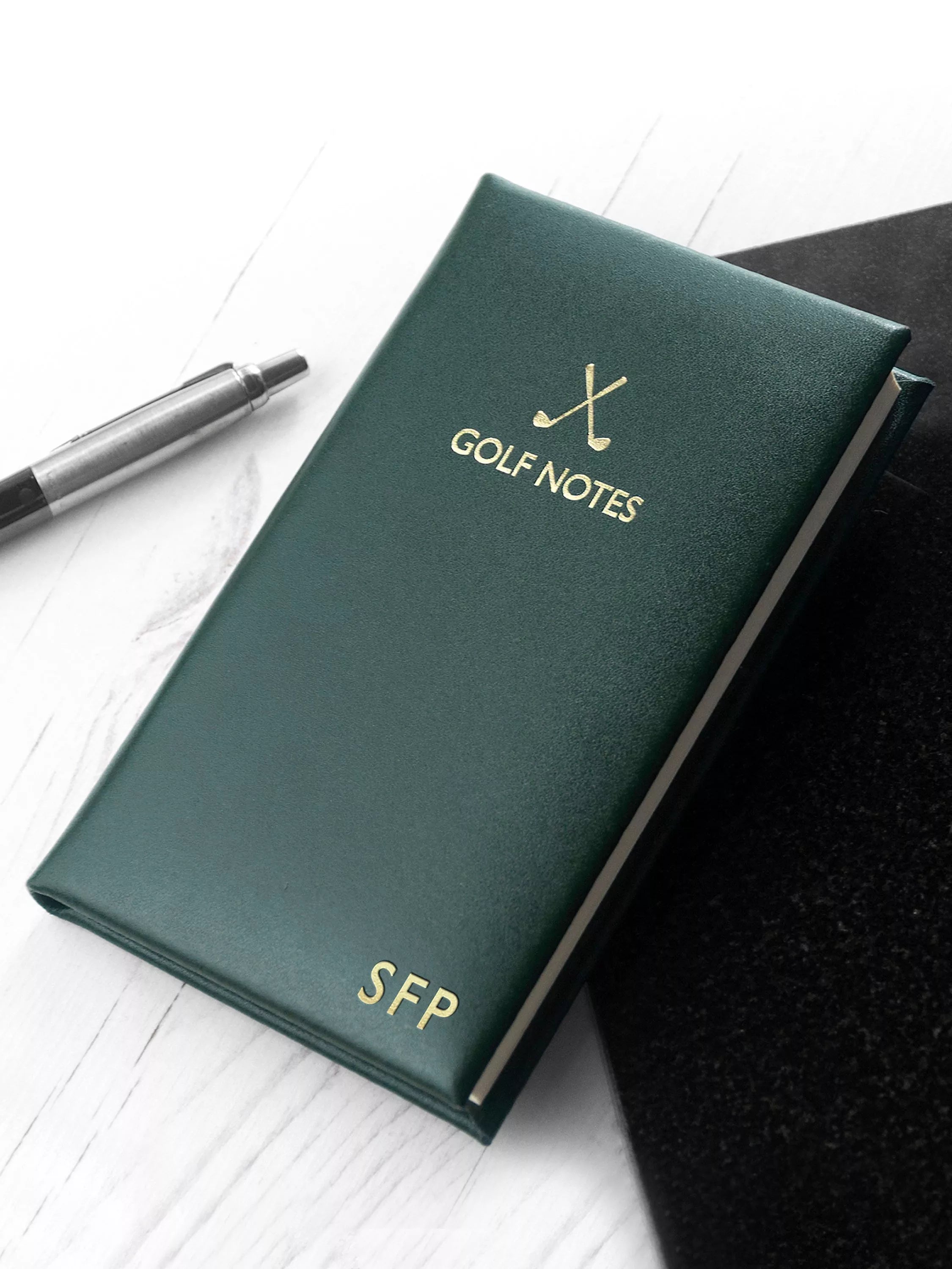 Treat Republic green leather golf notebook 14x8.5x2cm (British brand)