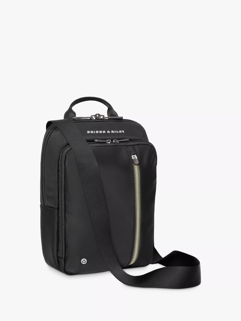 Briggs & Riley HTA cross body bag black ballistic nylon, imported from the UK