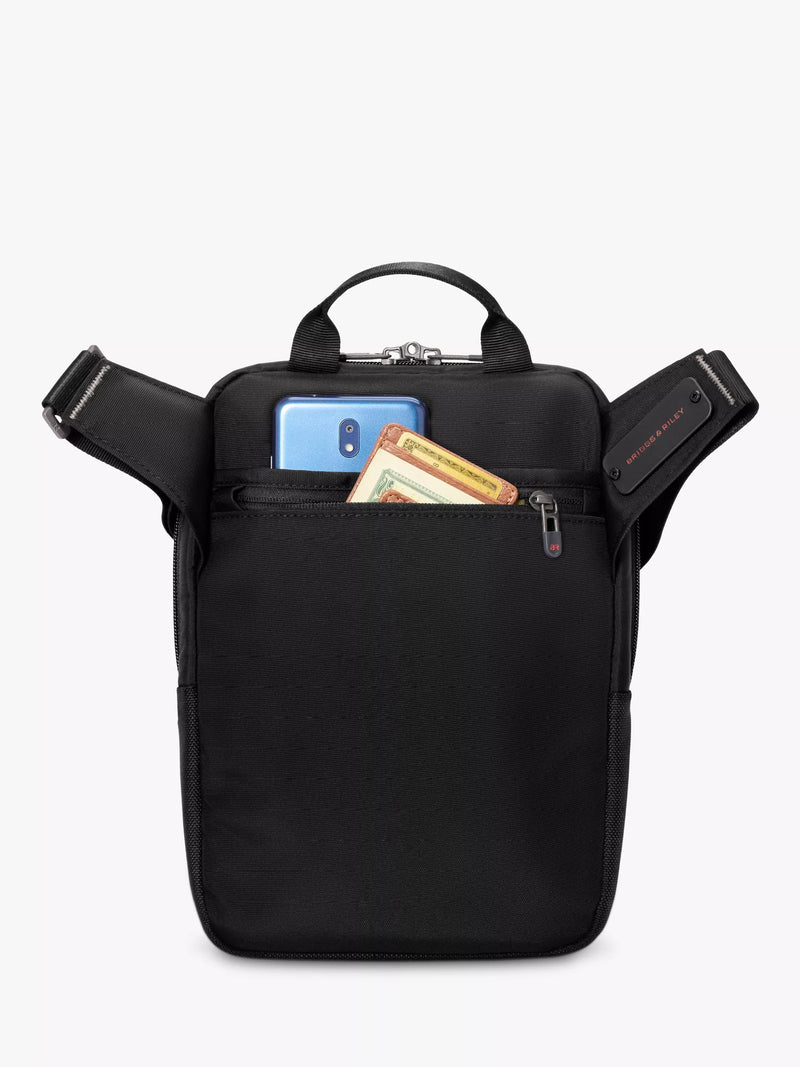 Briggs & Riley HTA cross body bag black ballistic nylon, imported from the UK