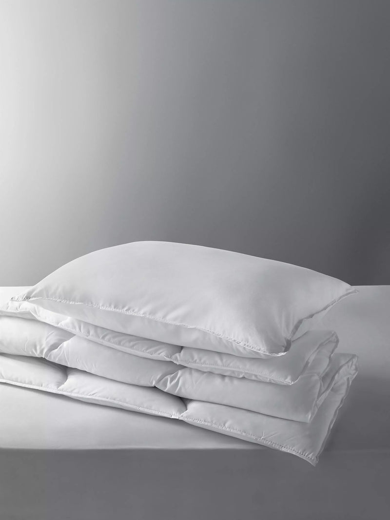 John Lewis synthetic duvet pillow set single white, UK version