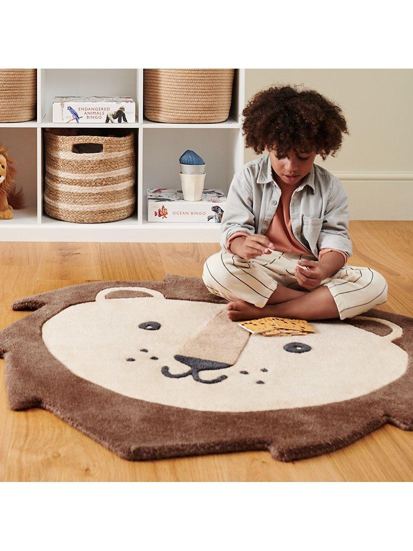 Tapis en laine visage de lion Great Little Trading Co 105x103cm (marque britannique)