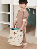 Great Little Trading Co dino print storage basket natural multi (British brand)