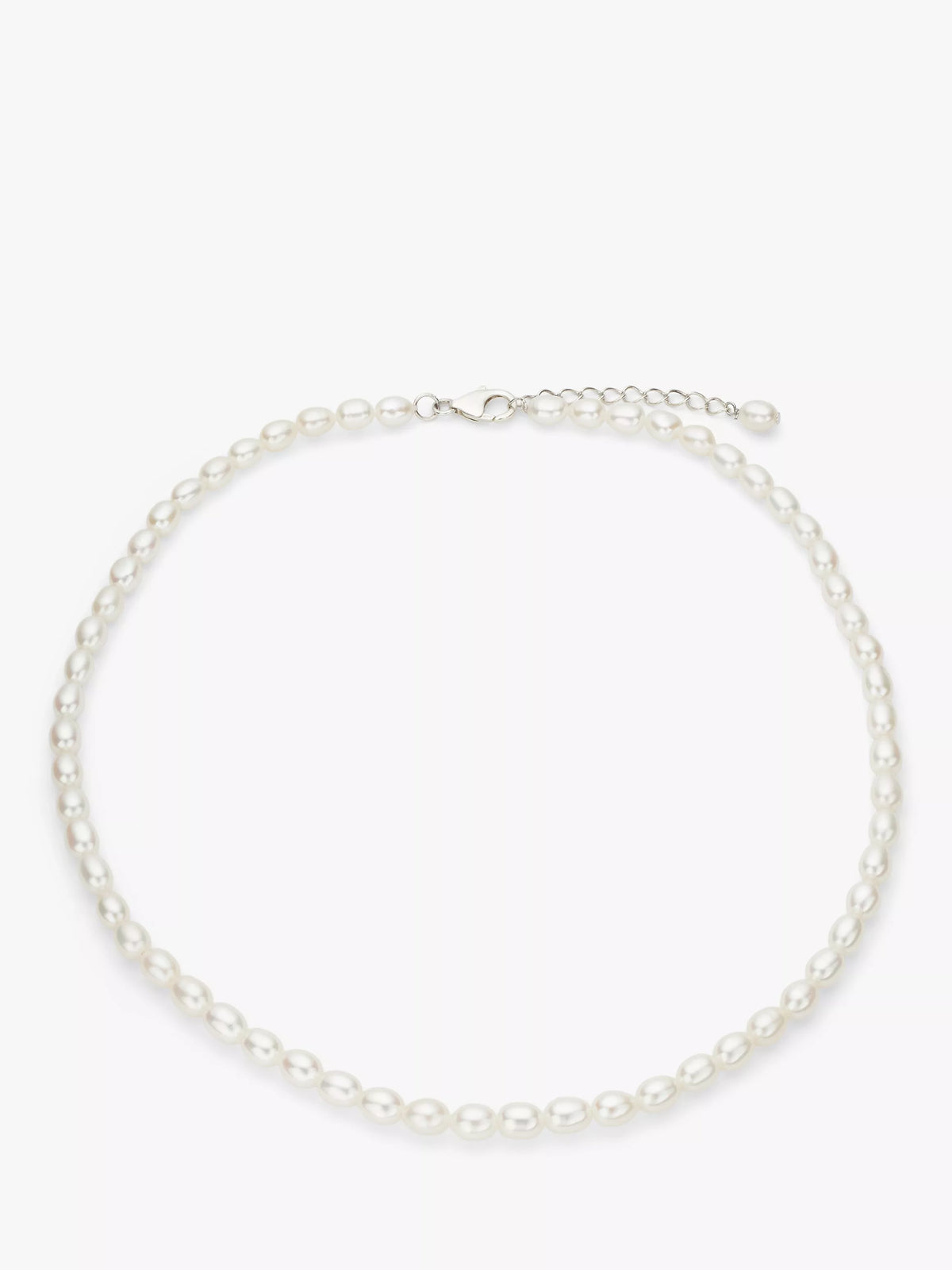 Lido freshwater pearl necklace in sterling silver - British product