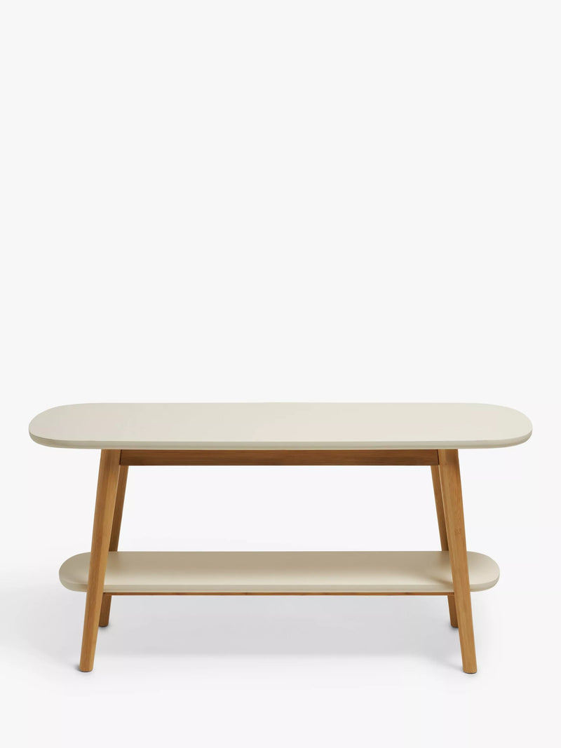 John Lewis Schuhregal aus Bambus, Weiß, Natur - Britisches Produkt