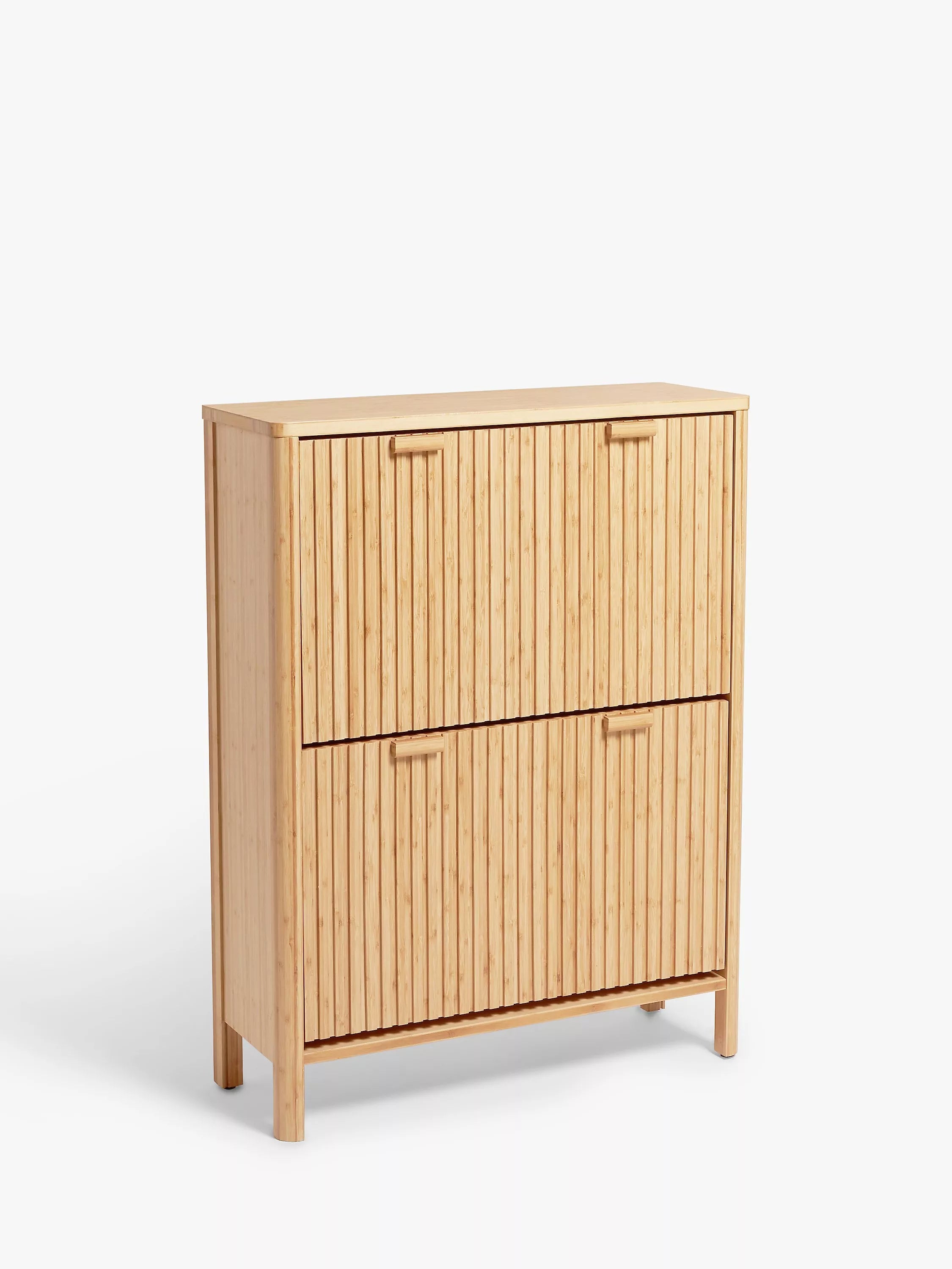 John Lewis Slatted Bamboo Shoe Cabinet 2 Tier