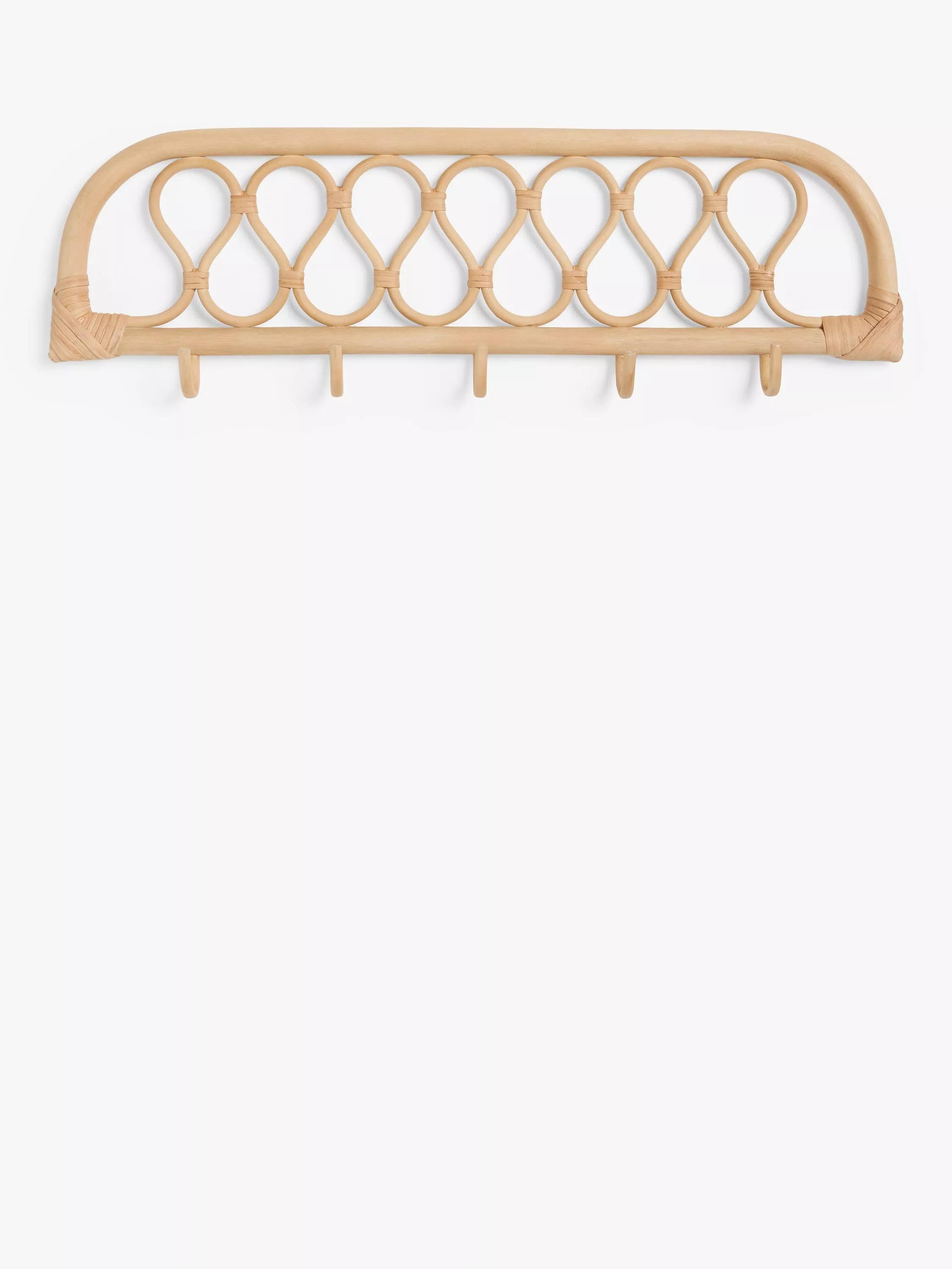 Crochets muraux en rotin John Lewis finition naturelle, importés du Royaume-Uni