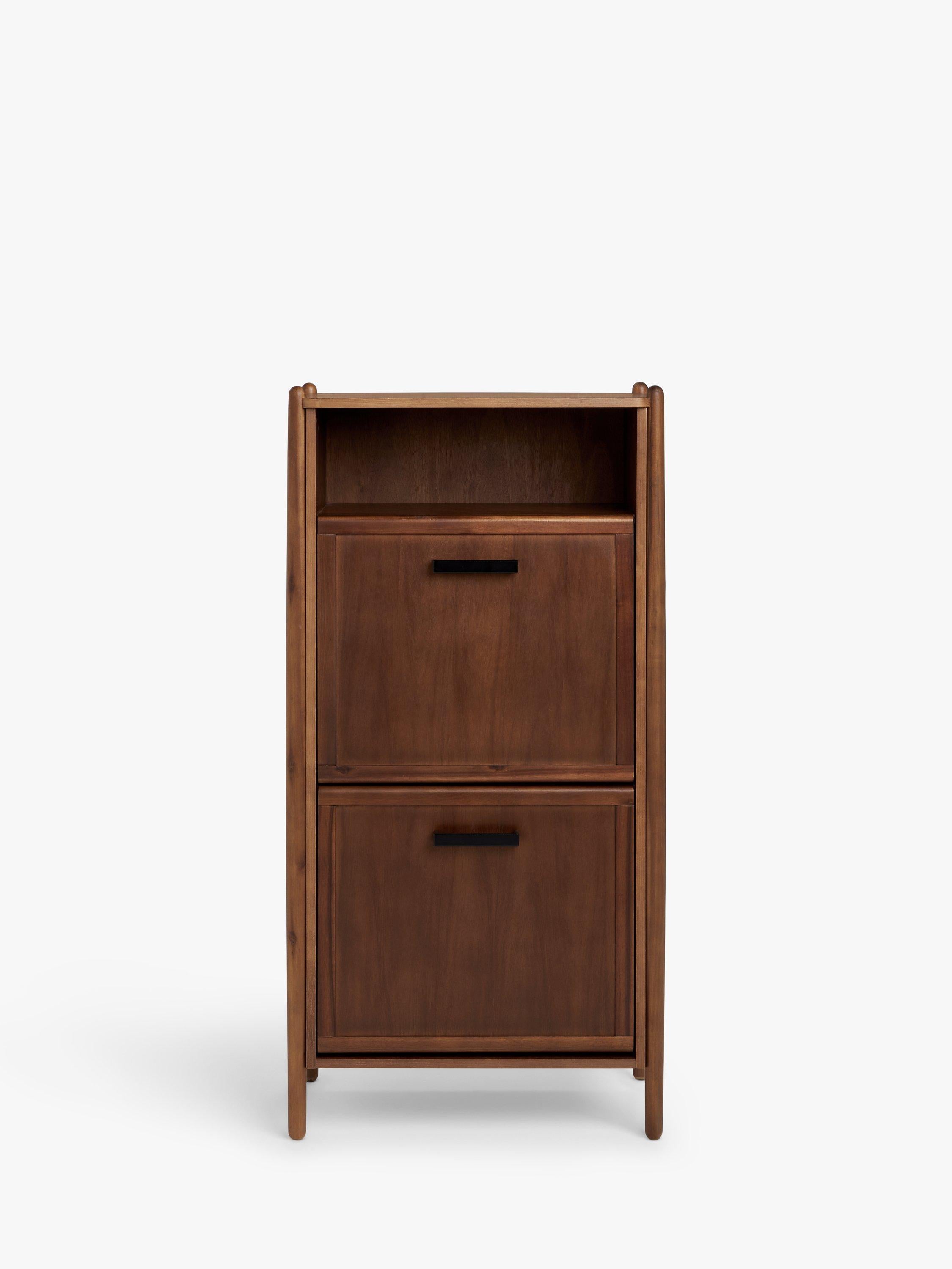 John Lewis Mid Century Shoe Cabinet, 2 Tier, Natural Honey, UK version