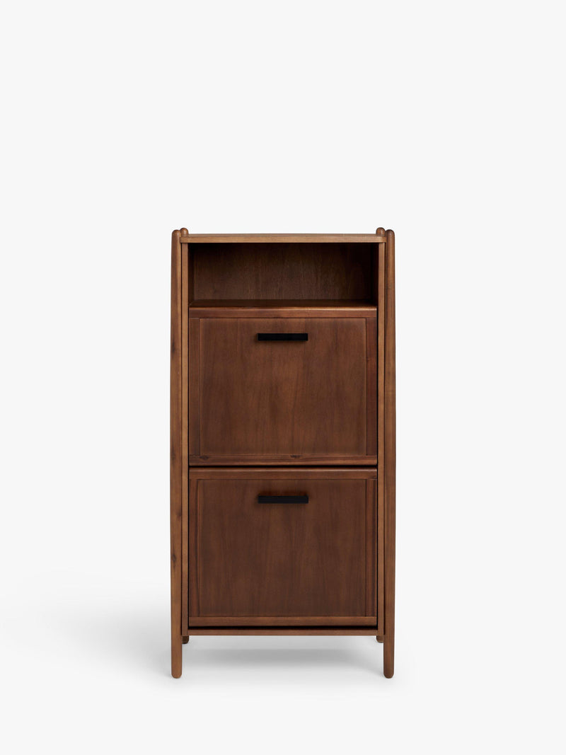 John Lewis Mid Century Shoe Cabinet, 2 Tier, Natural Honey, UK version