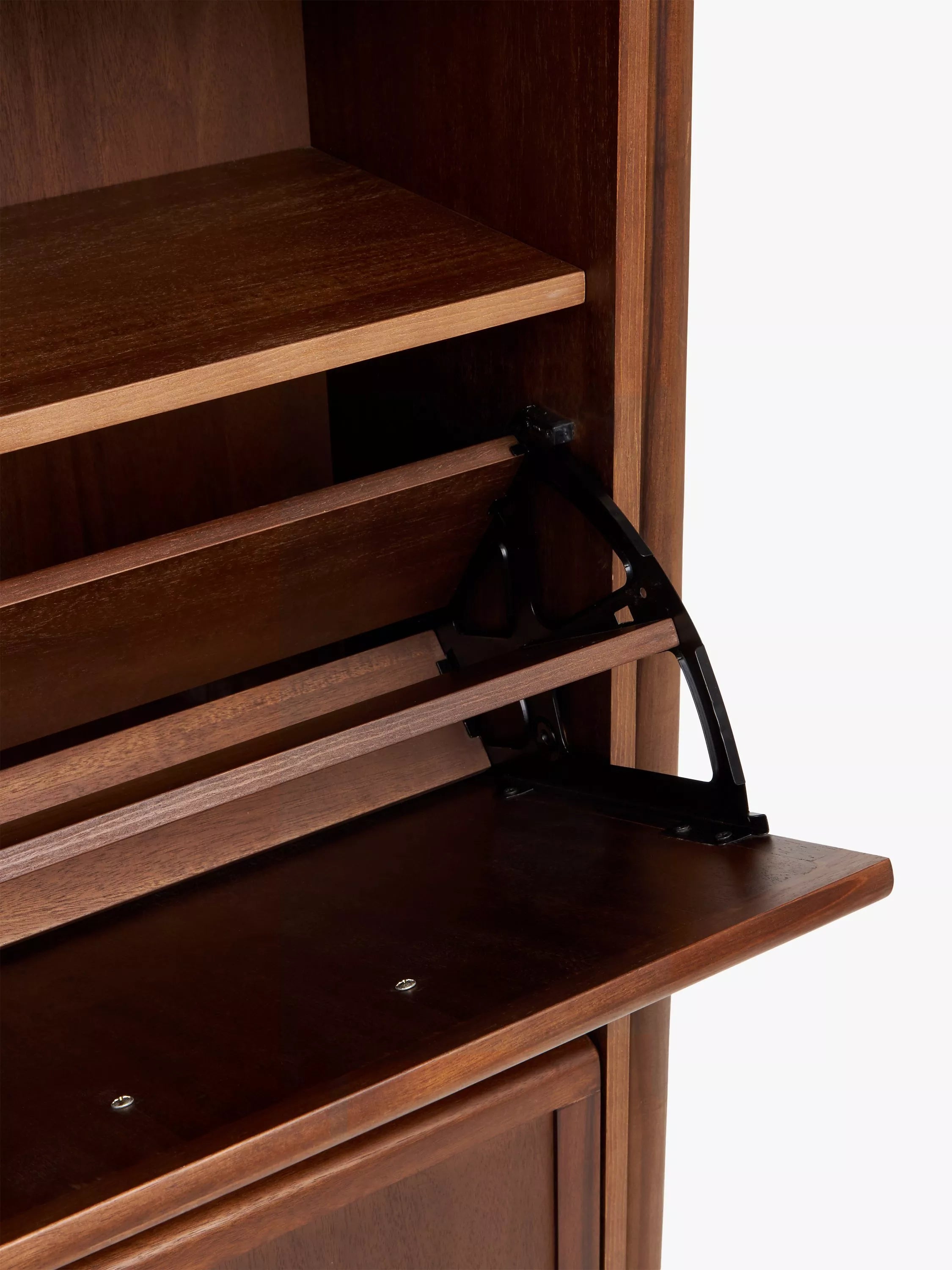 John Lewis Mid Century Shoe Cabinet, 2 Tier, Natural Honey, UK version