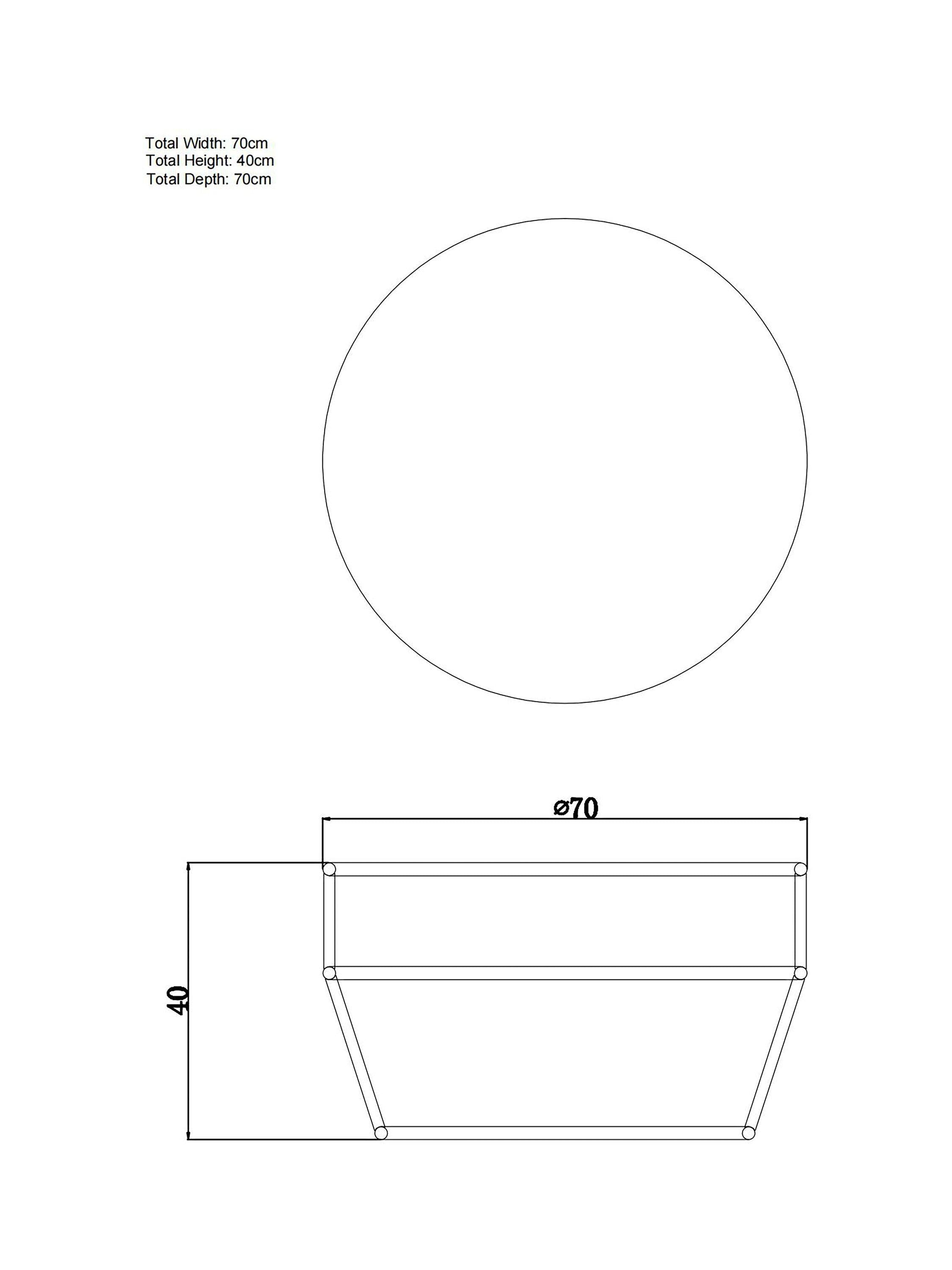 John Lewis Salsa round garden coffee table 70cm, imported from the UK