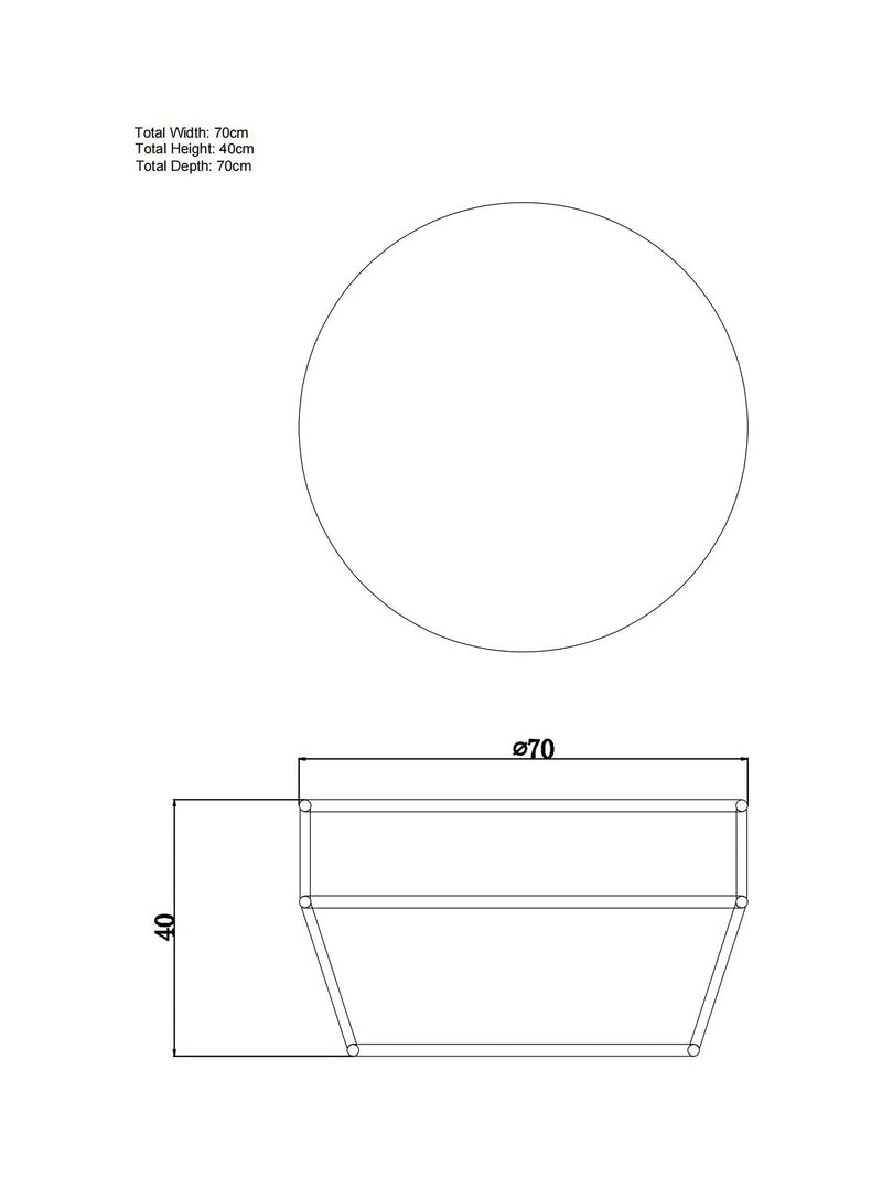 John Lewis Salsa round garden coffee table 70cm, imported from the UK