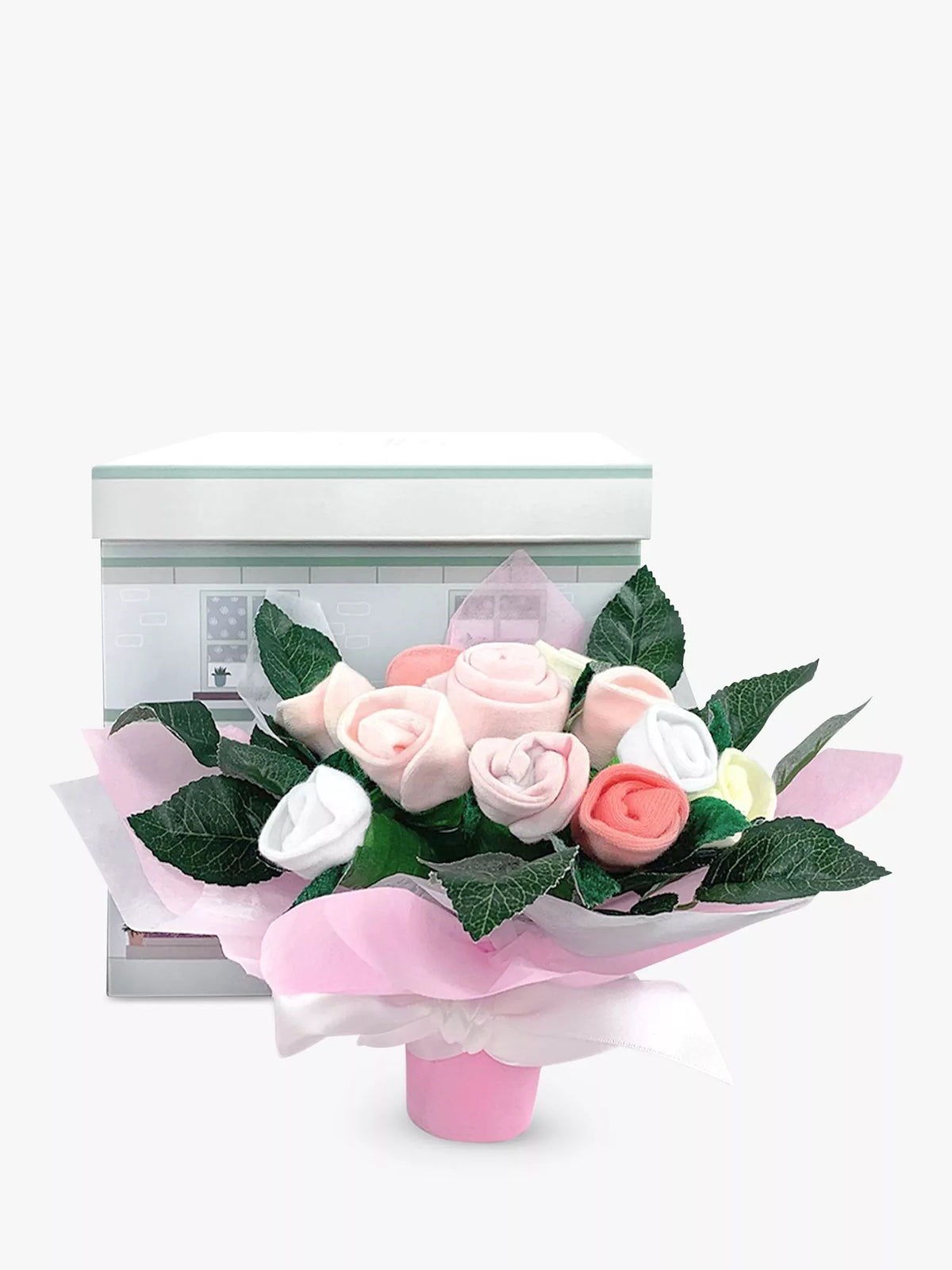 Babyblooms babyklær bukett med hatt votter sokker (britisk merke)