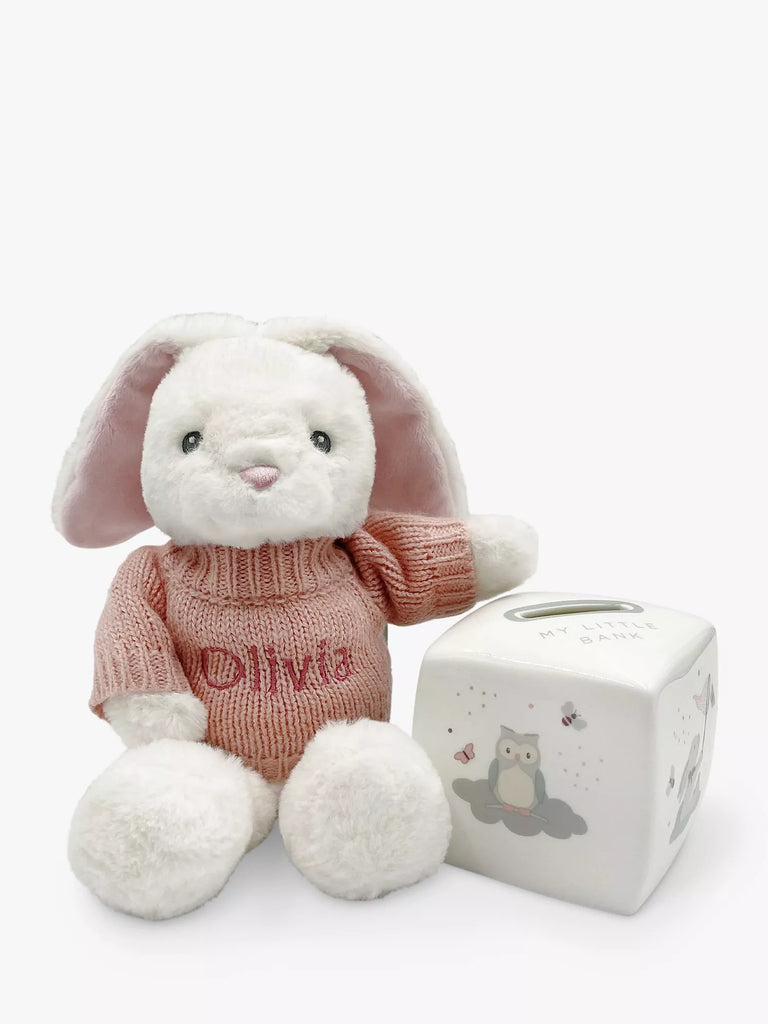 Babyblooms Personalised Bunny and Bone China Money Box