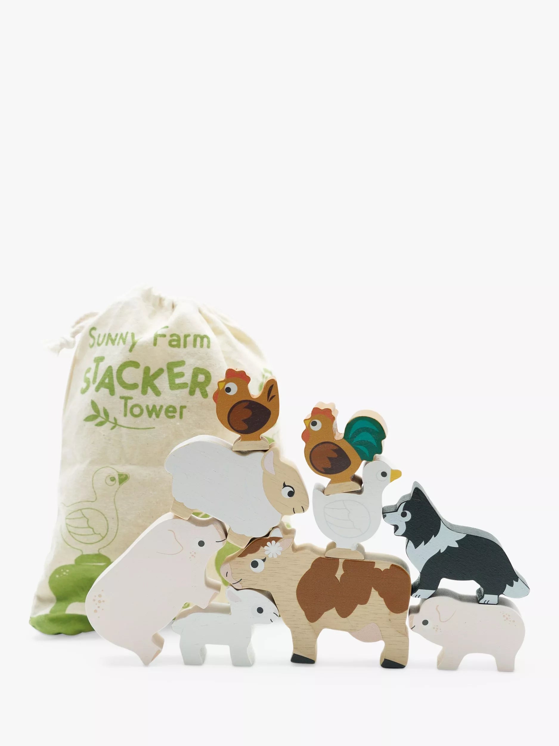 Animal Stacking Toy with FSC-Certified Wood and Child-Safe Colors