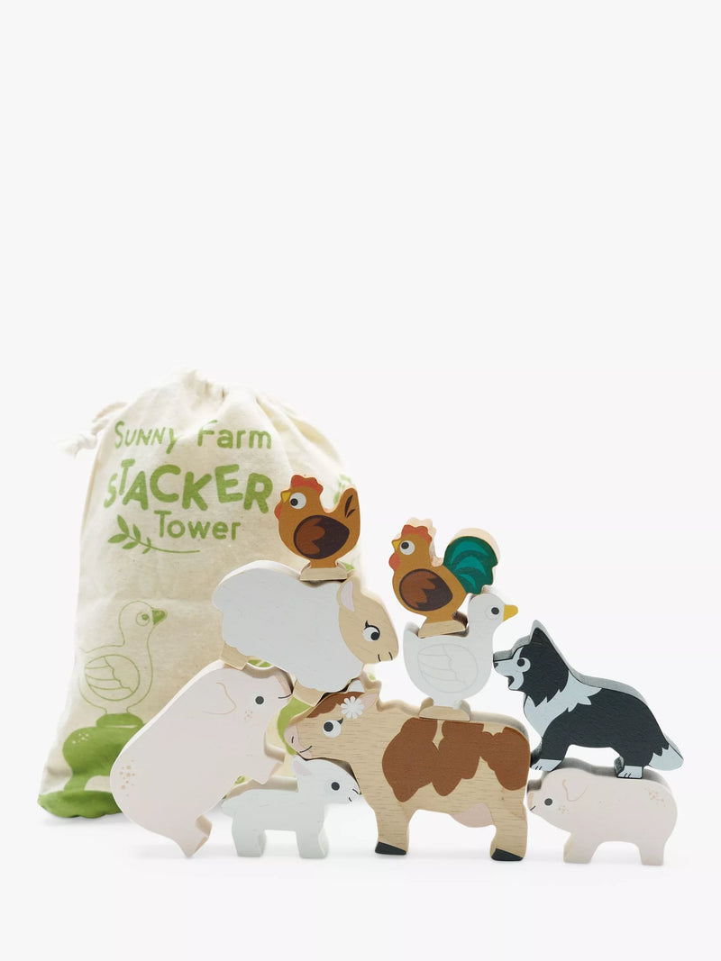 Animal Stacking Toy with FSC-Certified Wood and Child-Safe Colors