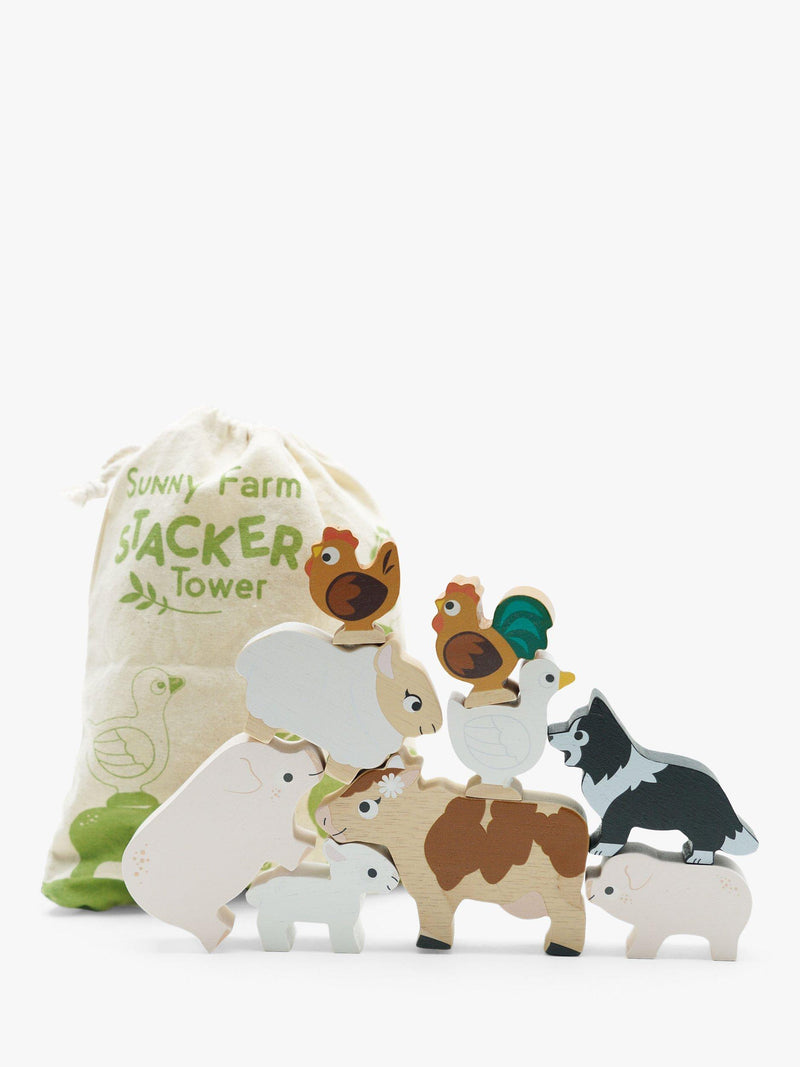 Animal Stacking Toy with FSC-Certified Wood and Child-Safe Colors