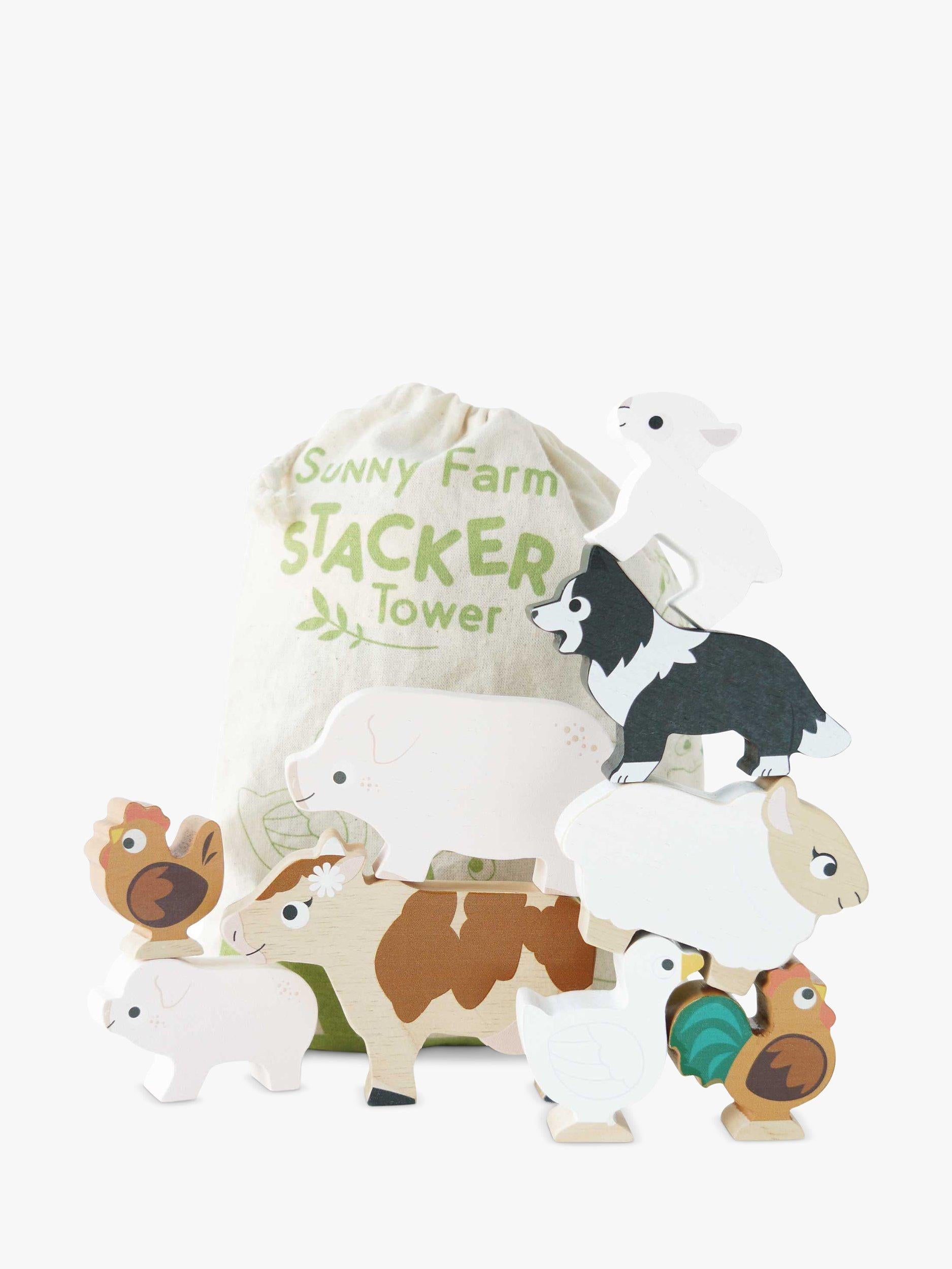 Animal Stacking Toy with FSC-Certified Wood and Child-Safe Colors
