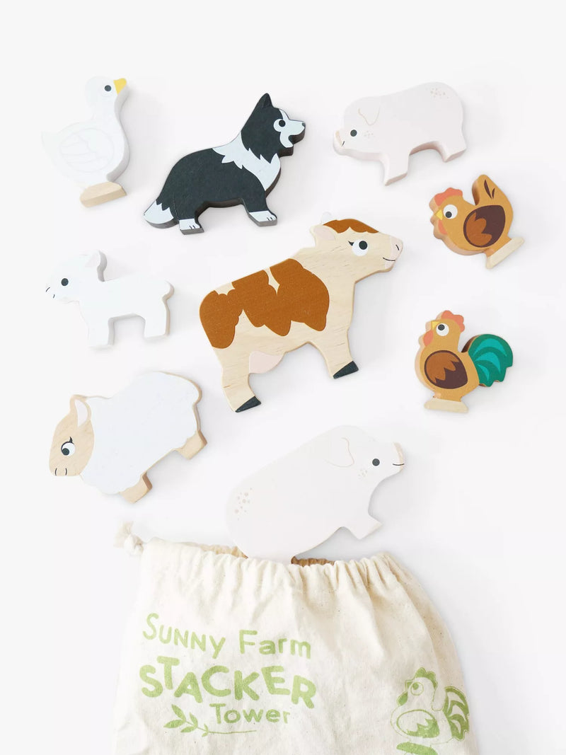 Animal Stacking Toy with FSC-Certified Wood and Child-Safe Colors