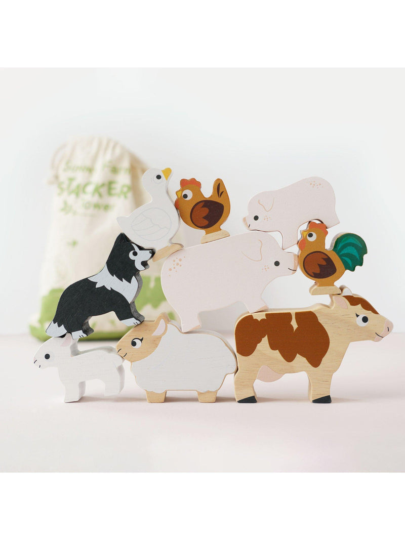 Animal Stacking Toy with FSC-Certified Wood and Child-Safe Colors