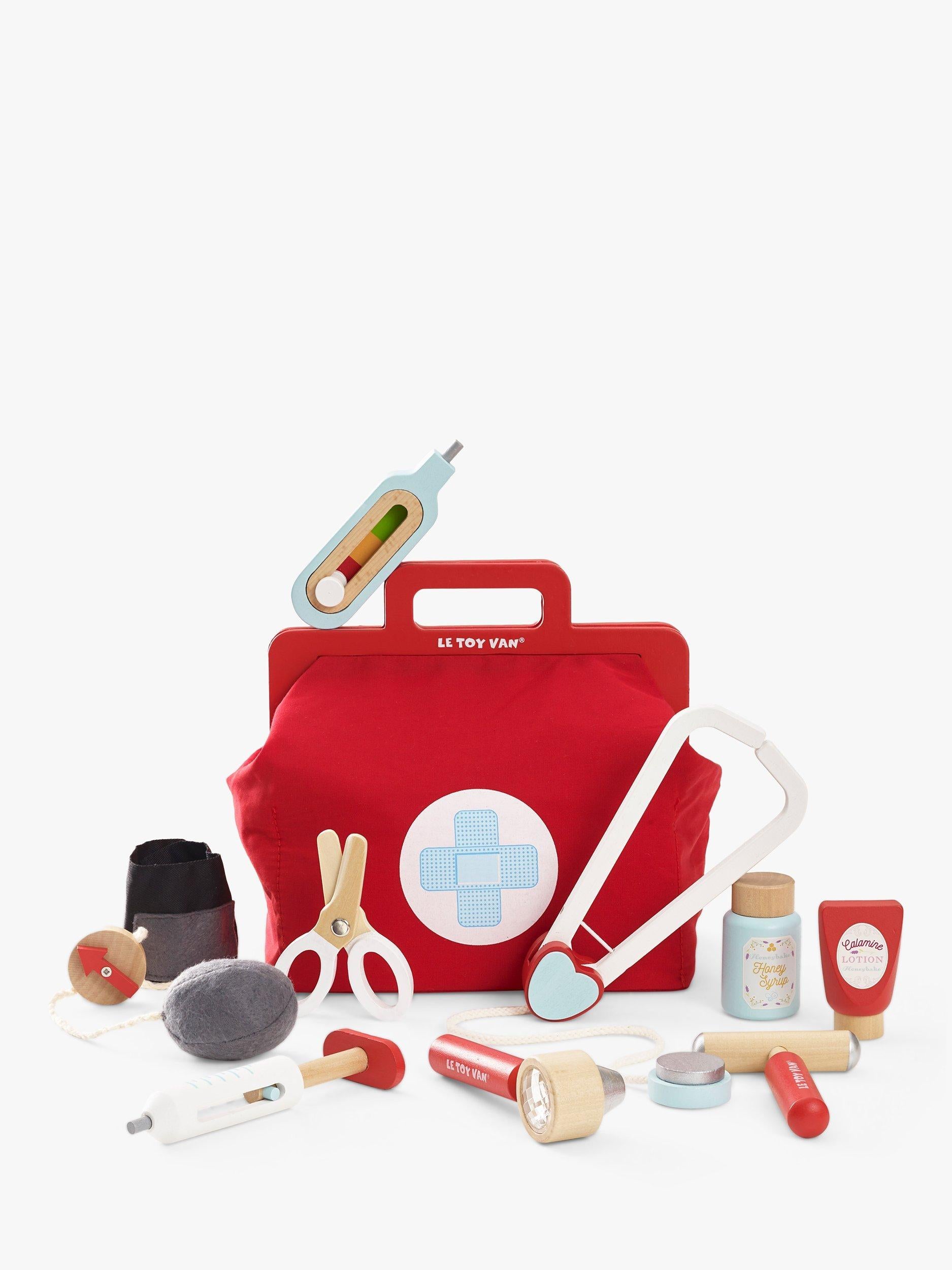 Le Toy Van wooden doctor set with vintage bag and accessories, UK version