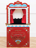 Le Toy Van wooden puppet theatre with stage curtains and scenario windows, UK version