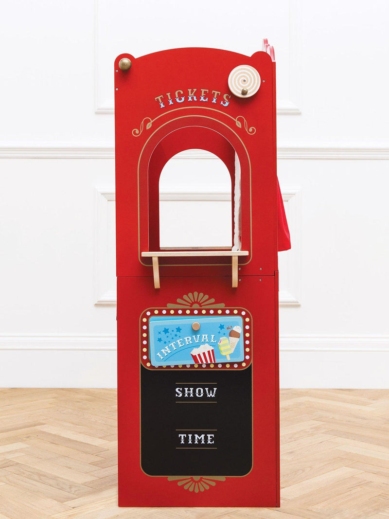 Le Toy Van wooden puppet theatre with stage curtains and scenario windows, UK version