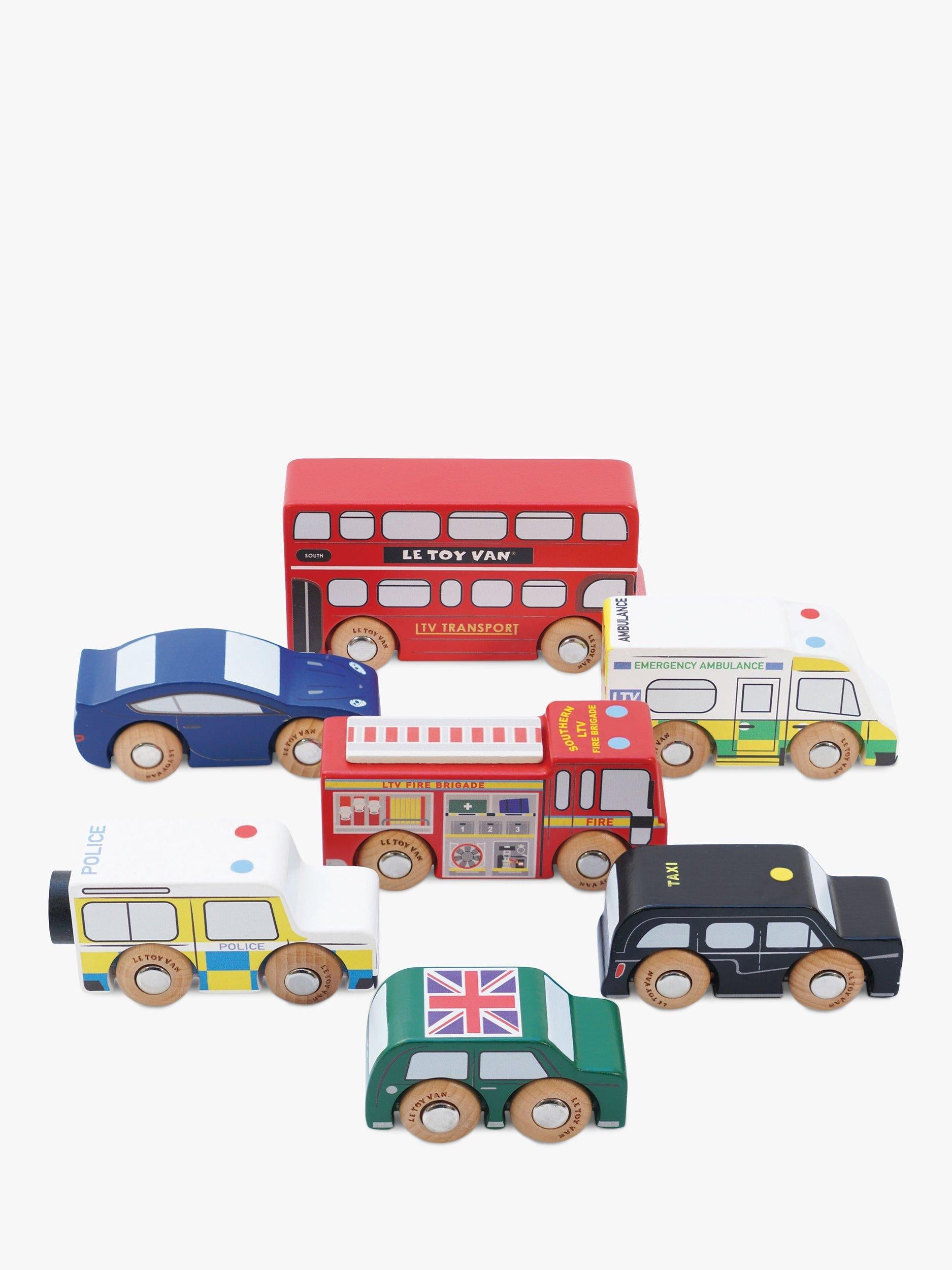 Le Toy Van London wooden toy car set, UK version