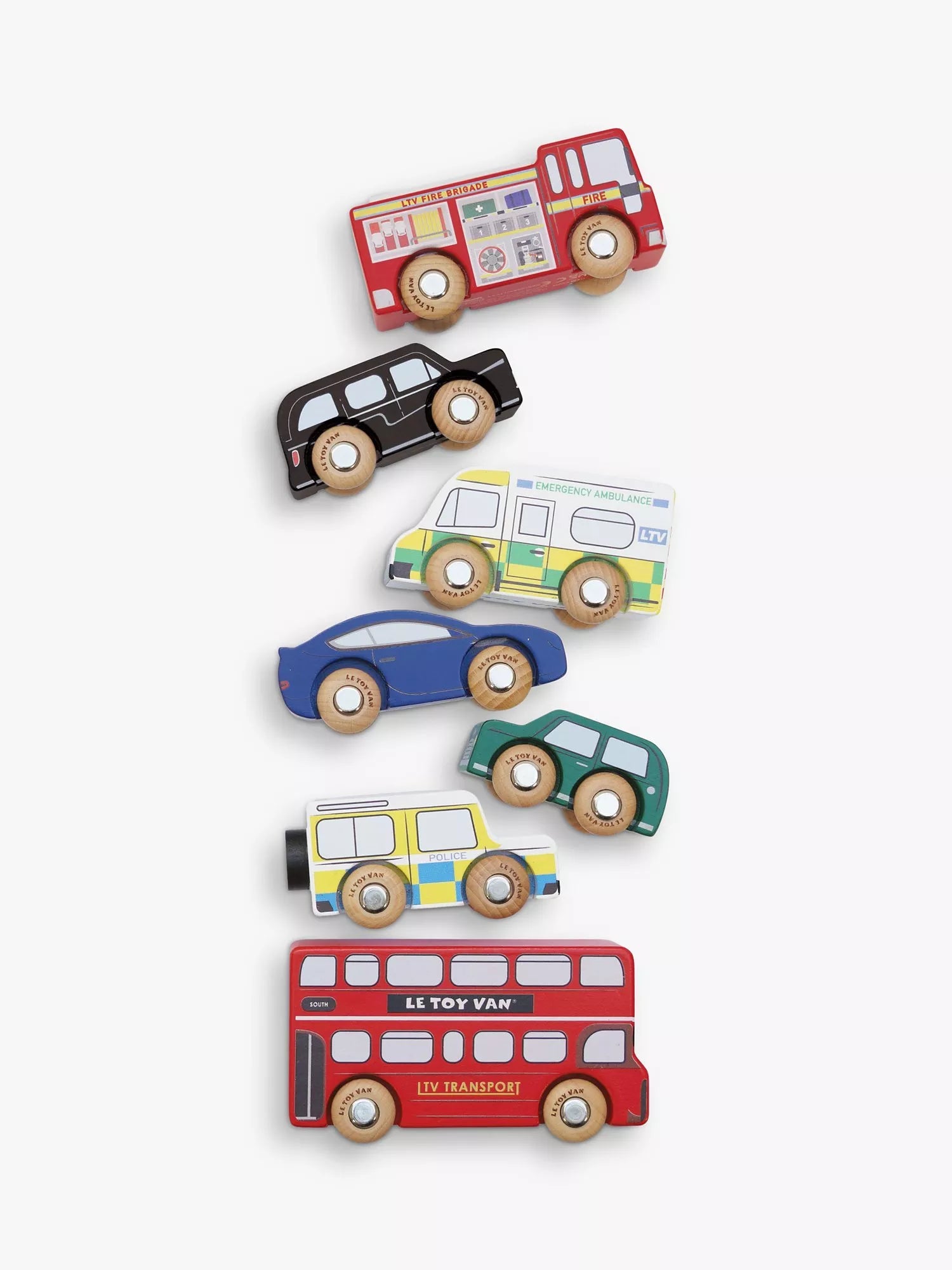 Le Toy Van London wooden toy car set, UK version