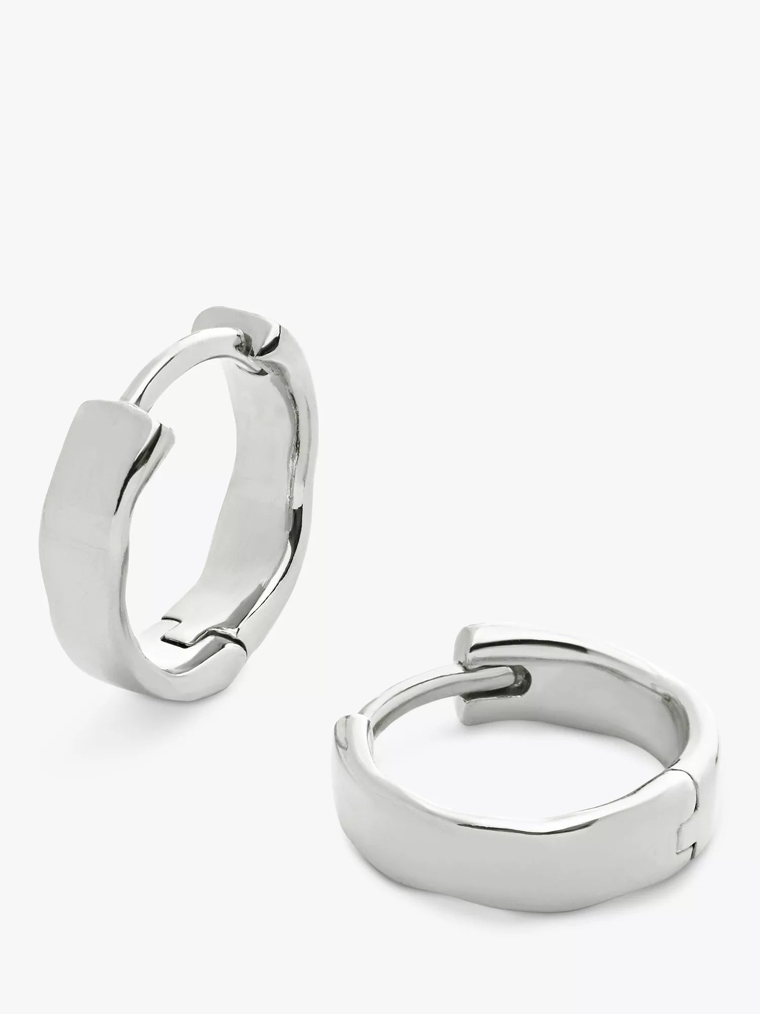 Monica Vinader MV Siren Wave Huggie Ohrringe, Silber