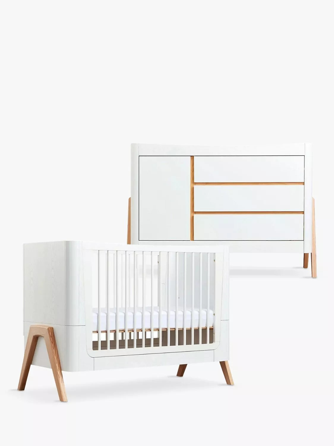 Gaia Baby Hera Cot Bed and Dresser Bundle Nursery Set, UK version
