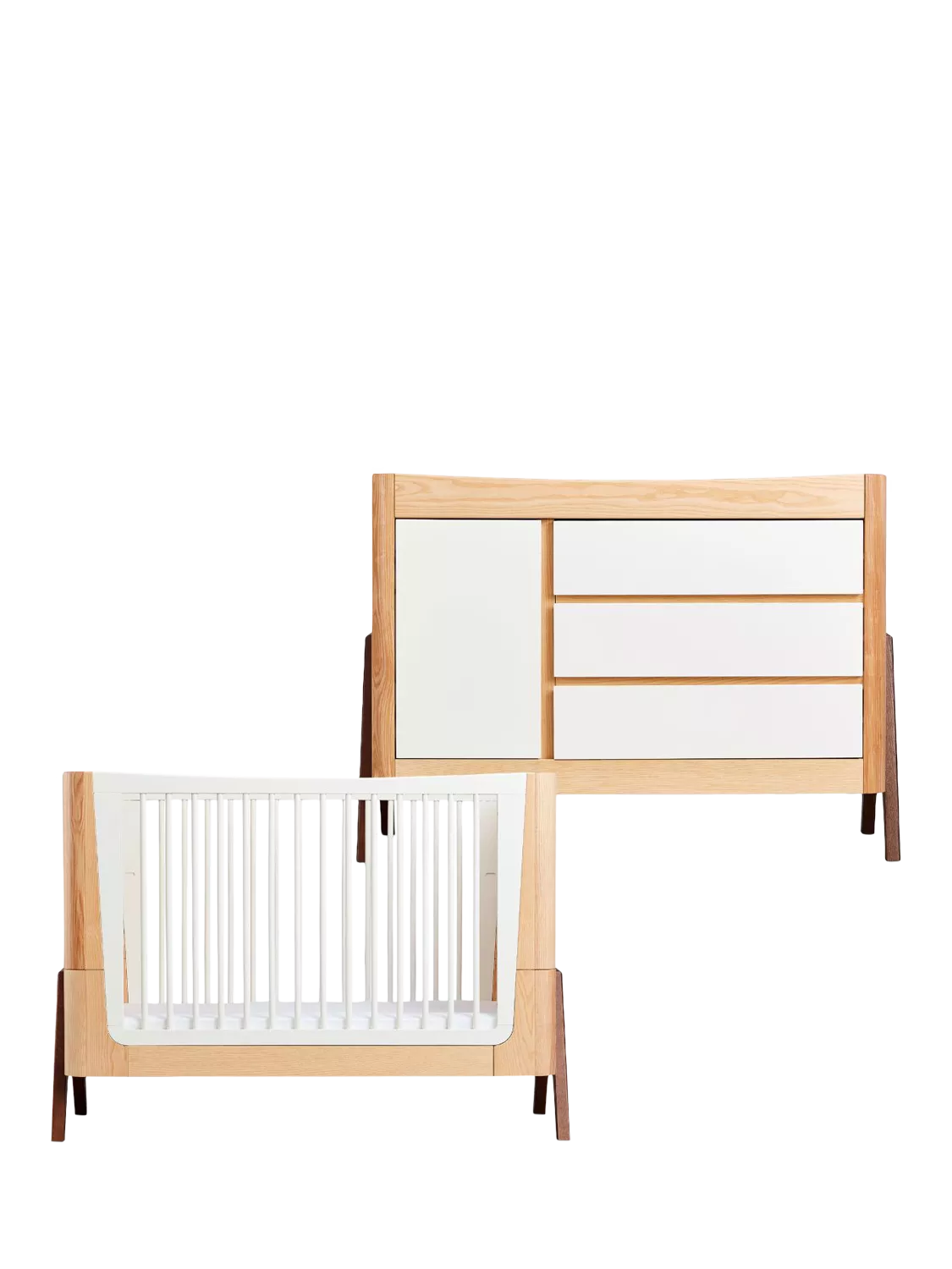 Gaia Baby Hera Cotbed and Dresser Bundle - Natural/White