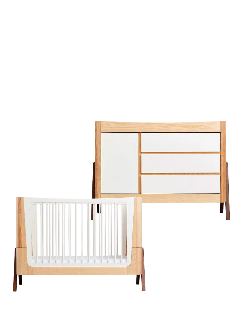 Gaia Baby Hera Cotbed and Dresser Bundle - Natural/White
