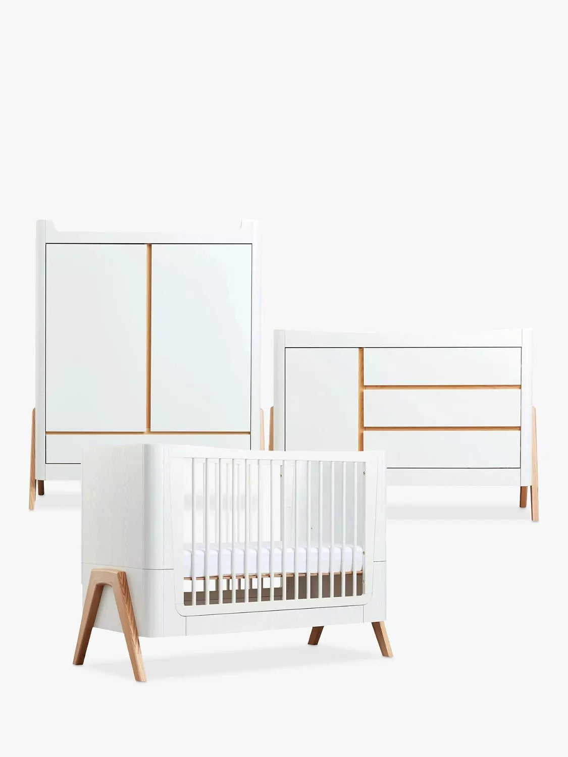 Gaia Baby cot bed dresser wardrobe bundle 3-piece, UK version