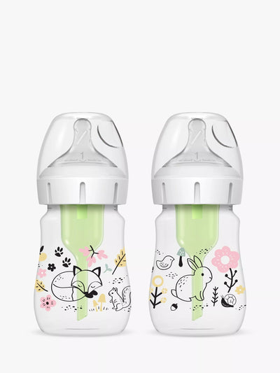 Dr. Brown's Anti-Kolik Options+ Woodland Babyflaschen-Set, 2er-Pack, 150ml