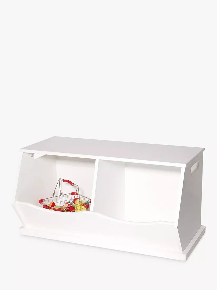 Great Little Trading Co Double Stacking Storage Trunk, White