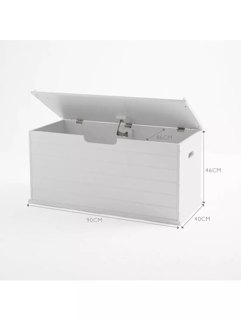 Great Little Trading Co classic toy box white/grey cushion, UK version