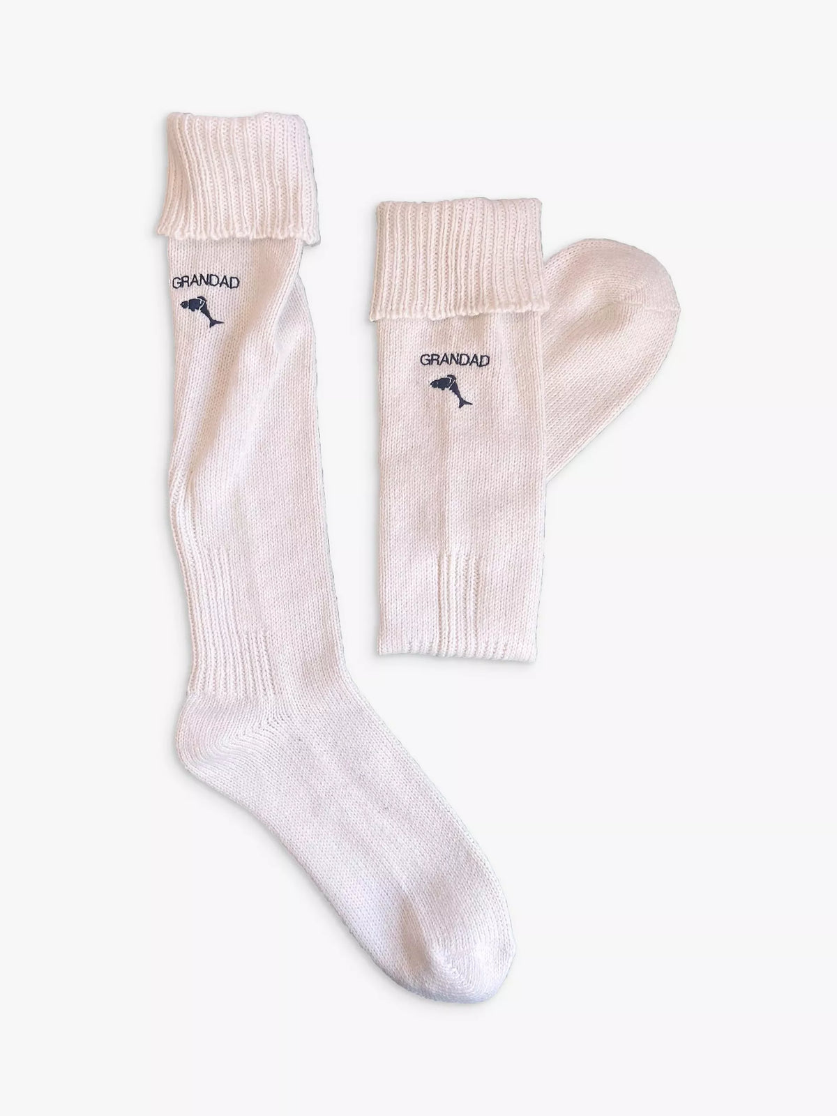 Solesmith personalised wool fishing socks cream (British brand)