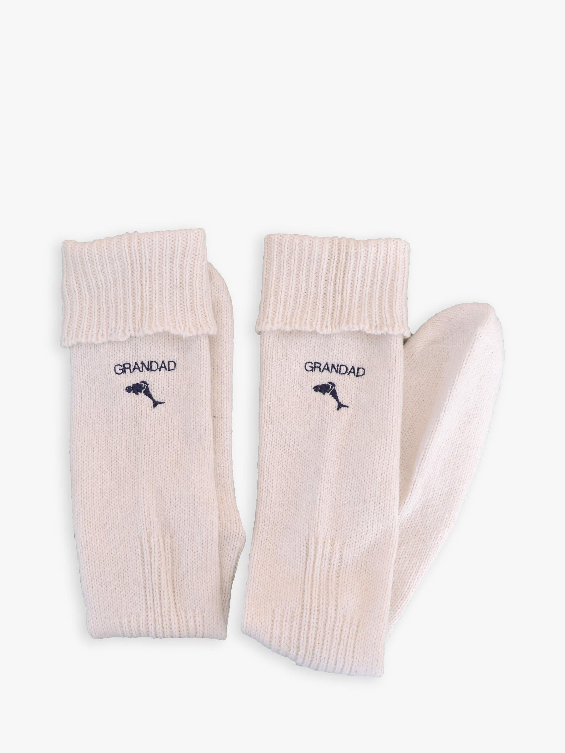 Chaussettes de pêche personnalisées en laine Solesmith crème (marque britannique)