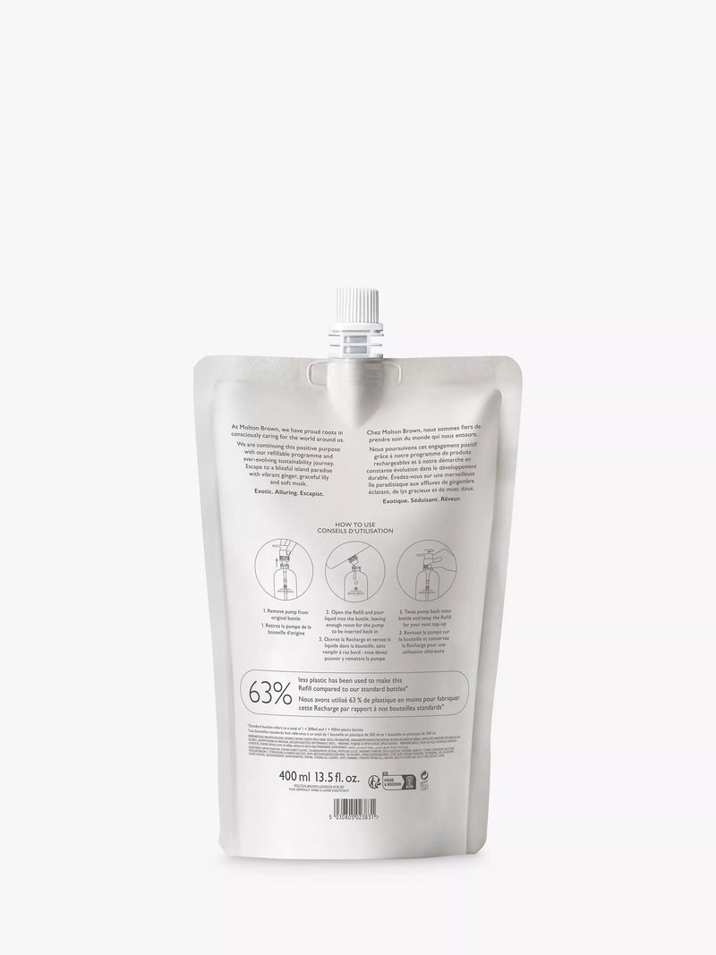 Molton Brown Heavenly Gingerlily hand wash refill 400ml, imported from the UK