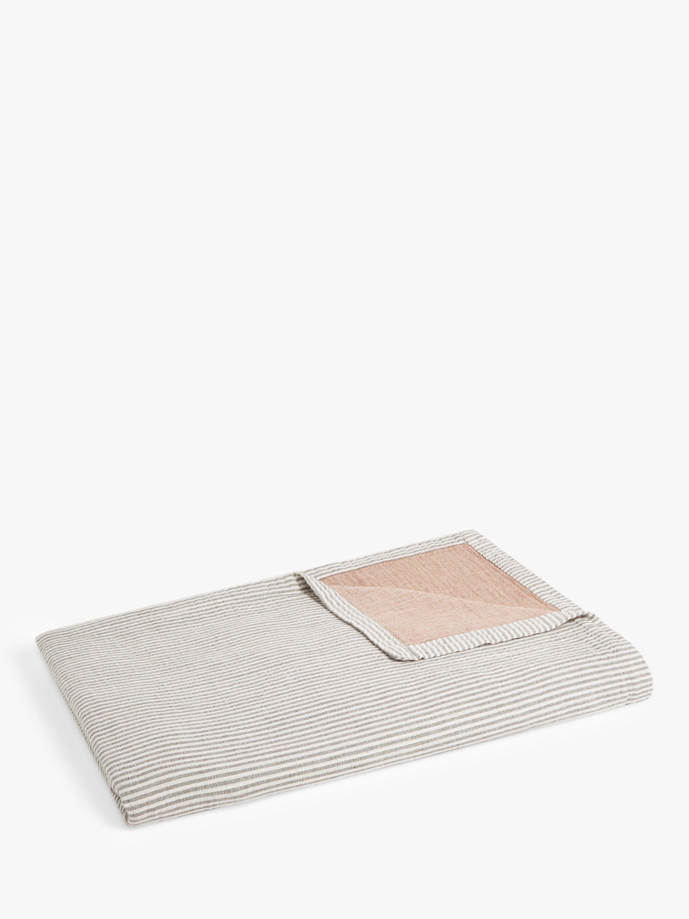 John Lewis reversible stripe cotton bedspread super king size, imported from the UK